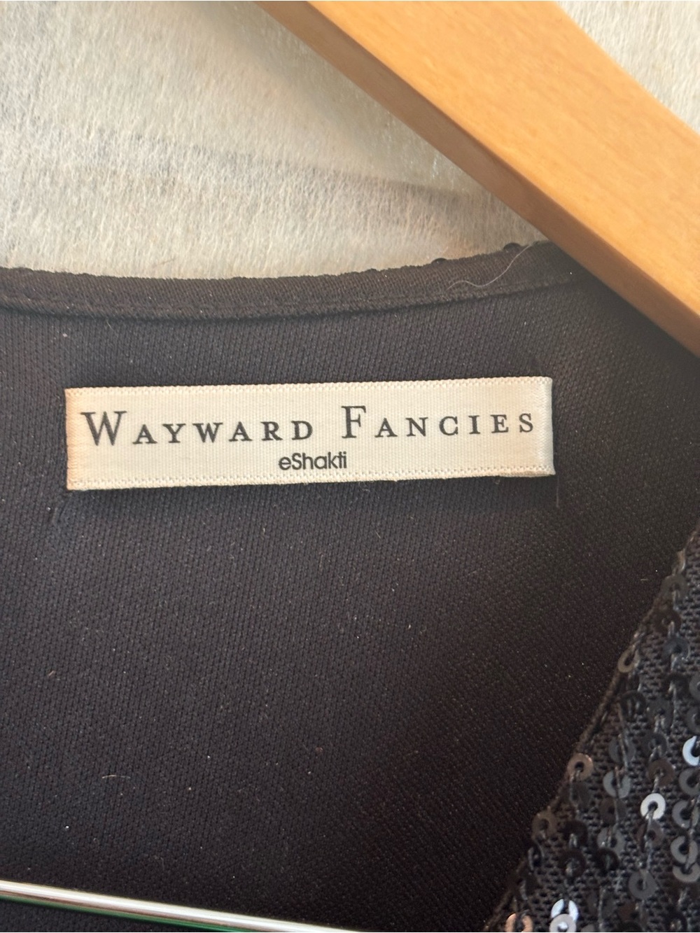 WAYWARD FANCIES Vintage Sequin V-Neck Ruffle Dress - Picture 5 of 8